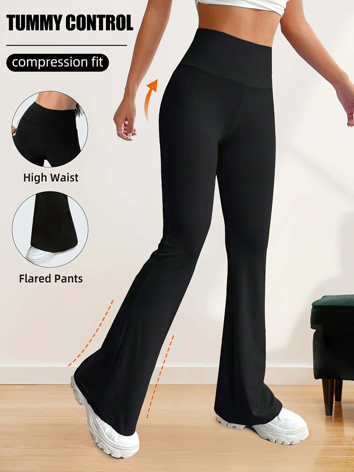Spring Summer Nude Flared Pants